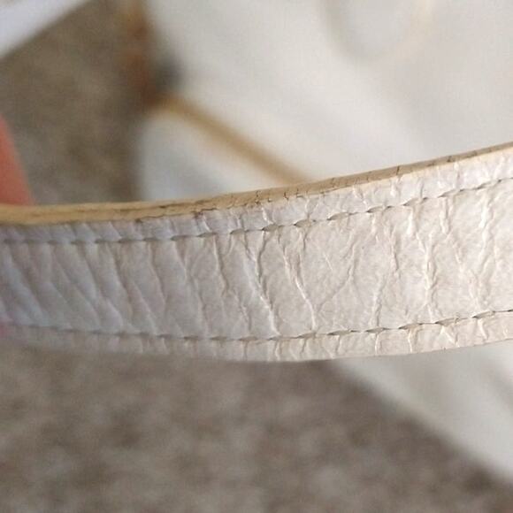 Sigrid Olsen White Leather Shoulder Bag Light Blue Lining Pre-Owned - Picture 5 of 16